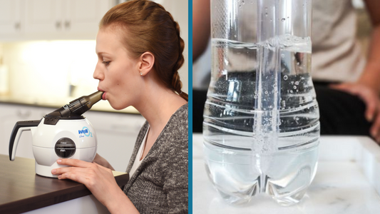 WellO2-laitteen eroavaisuudet vesi-pep-pulloon
